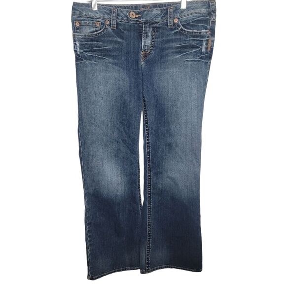 Silver Low Rise Denim Jeans "Tina" bootcut 32/31 - Picture 1 of 8